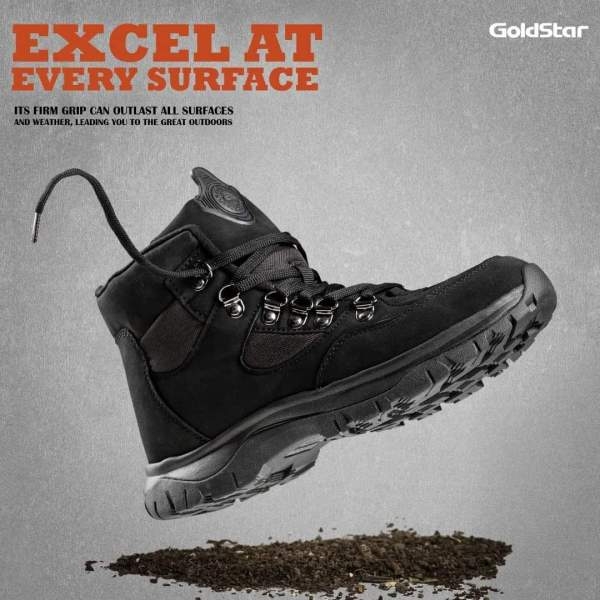 Goldstar G10 G2006 Black Lace-Up Trekking Shoes For Men - Image 2