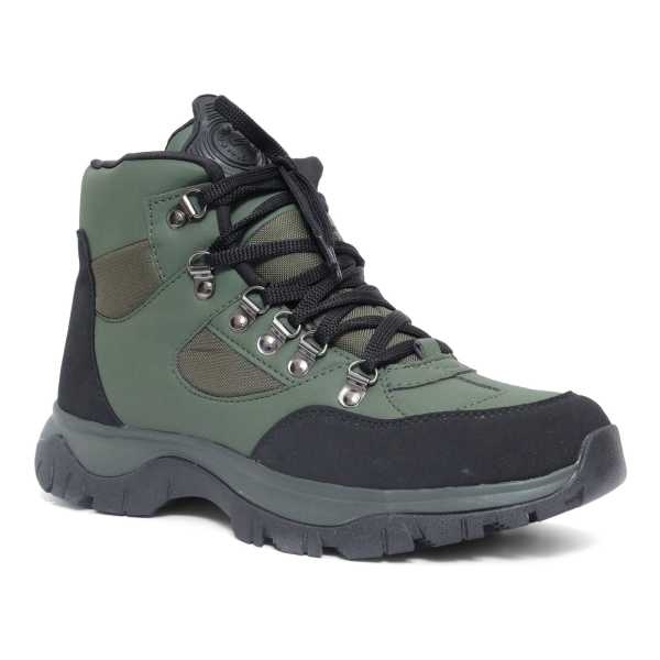 Goldstar G10 G2006 Olive Black Lace-Up Trekking Shoes For Men - Image 3