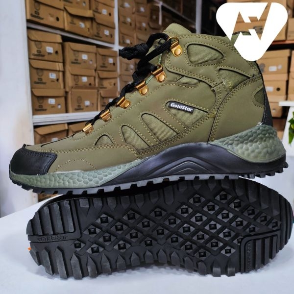 Goldstar G10-G401 Olive Lace-Up Trekking Shoes For Men - Image 4