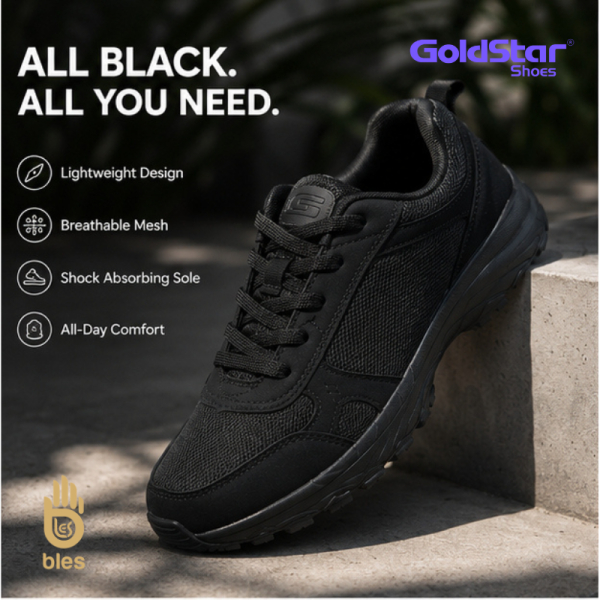 Goldstar G10-L2111 Black Running Shoes – Lightweight Sports & Casual Sneakers - Image 2