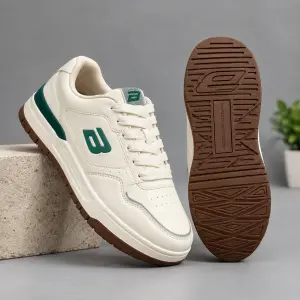 Goldstar Lior-04 Men's Casual Lifestyle Sneakers – Offwhite & Green | Bond Street Edition