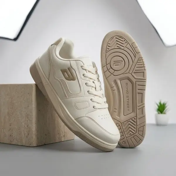 Goldstar Lior-04 Men's Casual Lifestyle Sneakers – White & Beige | Bond Street Edition - Image 2