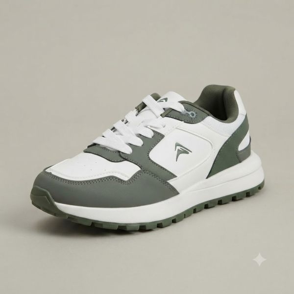 Goldstar Men's AX-2EV Casual Sneakers (White/Green) - Image 3