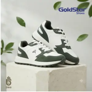 Goldstar Men's AX-2EV Casual Sneakers (White/Green)