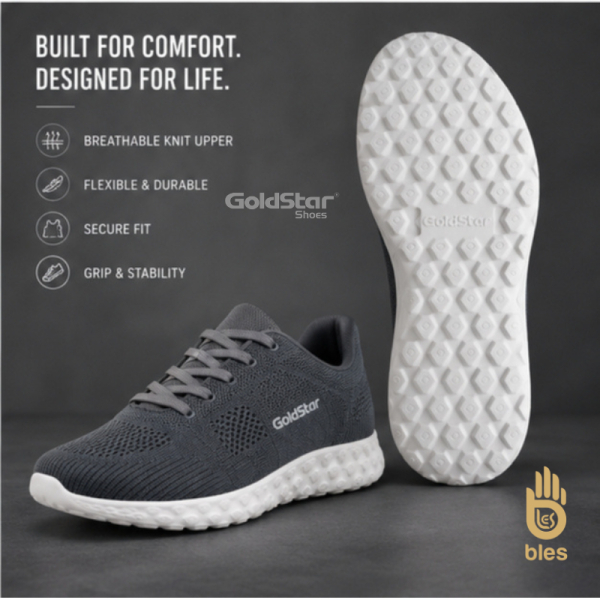 Goldstar Men’s Comfort Sneakers G10-Superlite-02 - Dark Grey - Image 2