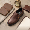 Goldstar Republic VE-2003 Men's Genuine Textured Leather Slip-On Formal & Semi-Formal Loafers - Tan.