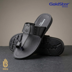 Goldstar Rocco 3007 Black Men's Toe-Loop Sandals – Comfortable Daily Wear Casual Chappal