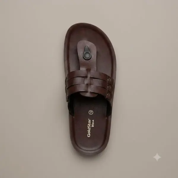 Goldstar Rocco 3007 Comfortable Men's Slippers (Brown) - Image 3