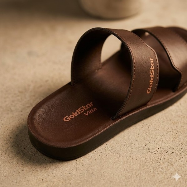 Goldstar TEXAS-4058(A) Men's Slippers Black & Brown | Comfortable Casual Slide Sandals | Lightweight Daily Wear Footwear - Image 11