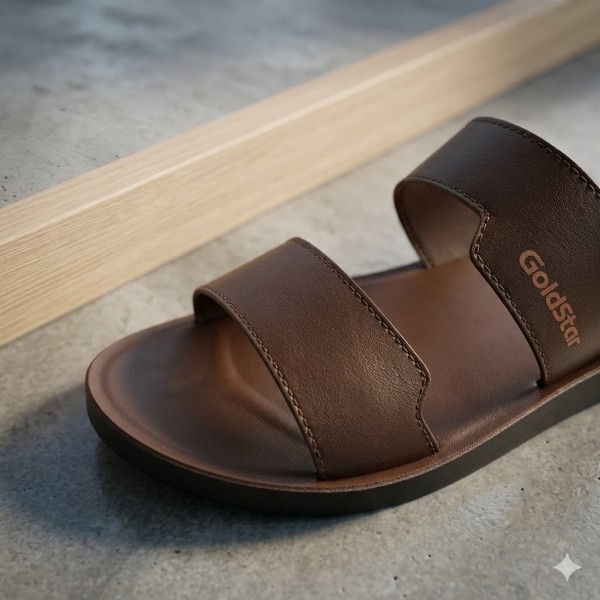Goldstar TEXAS-4058(A) Men's Slippers Black & Brown | Comfortable Casual Slide Sandals | Lightweight Daily Wear Footwear - Image 12