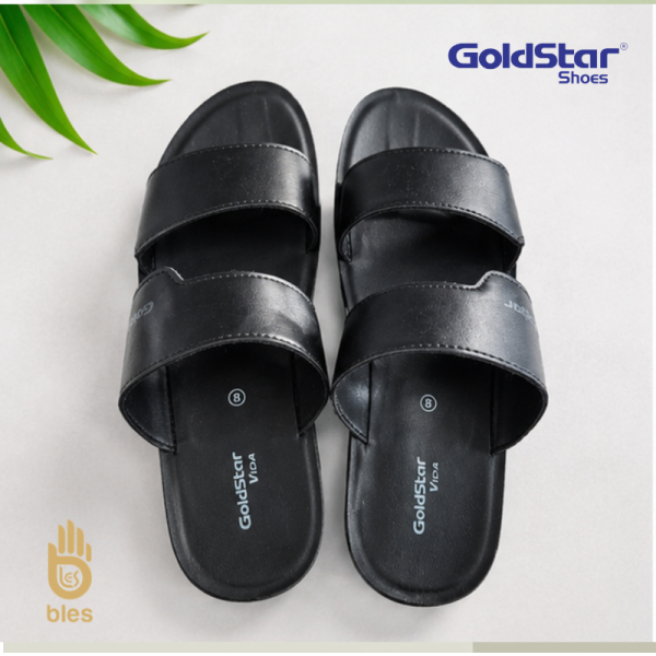 Goldstar TEXAS-4058(A) Men's Slippers Black & Brown | Comfortable Casual Slide Sandals | Lightweight Daily Wear Footwear - Image 6