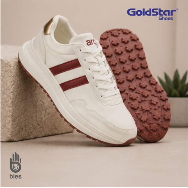 Goldstar ULSF-AXL-113CV Casual Shoes | Lightweight Sneakers | White/Black & White/Maroon - Image 2