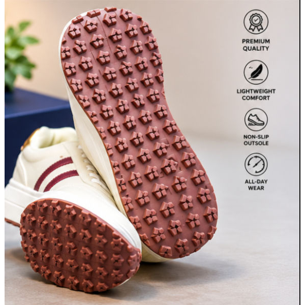 Goldstar ULSF-AXL-113CV Casual Shoes | Lightweight Sneakers | White/Black & White/Maroon - Image 3