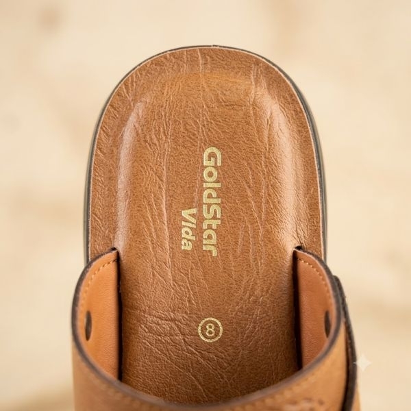 Goldstar Vida ARI-5007 Men's Brown Slippers | Comfort Pu Footwear - Image 2