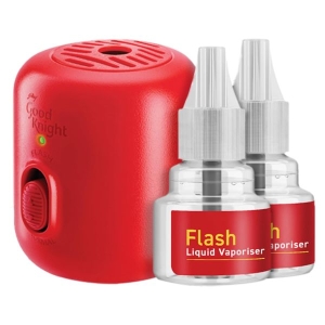 Good knight Flash Liquid Vapourizer | Mosquito Repellent Combo Pack | Machine + Pack of 2 Refills (45ml Each)