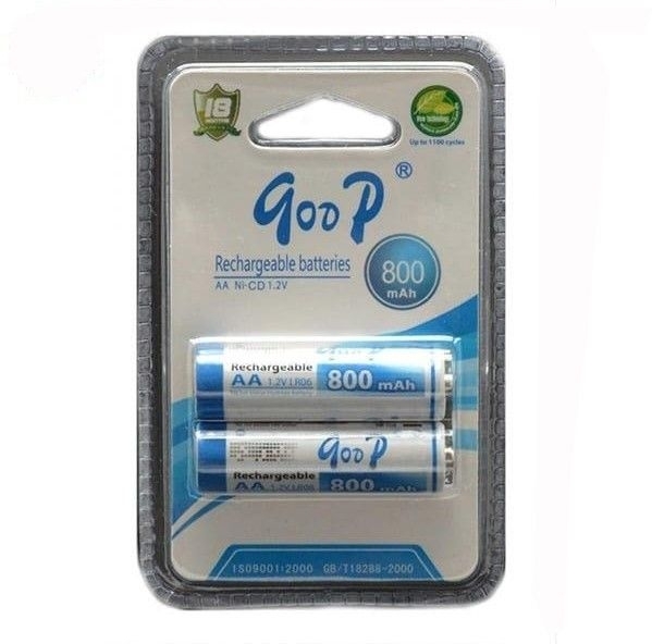 Goop AA Sized 800mAh Ni-CD 1.2V Rechargeable Battery 2Pcs - Image 2