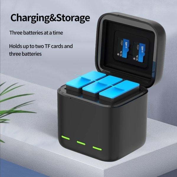 GP-910 3-Battery Charging Box Storage Case For GoPro HERO12 Black /11 Black /10 Black /9 Black - Image 5