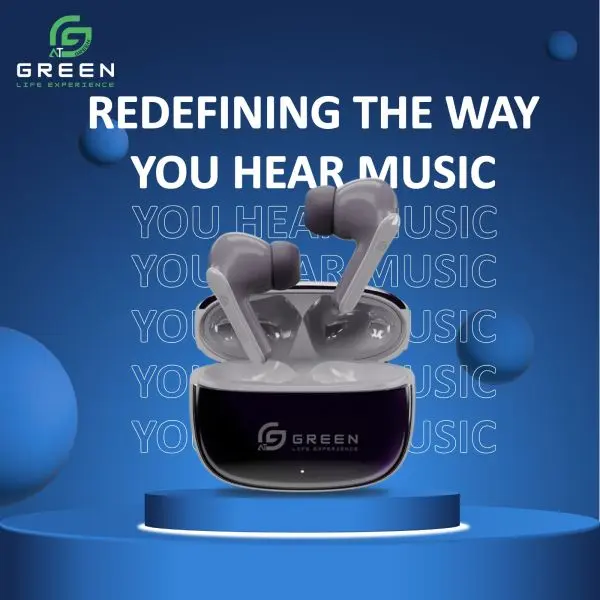 Green Airbeat 320 True ENC Wireless Earbuds | 40 Hours | Quad Mic | BT Version 5.4 | 50ms Low Latency| IPX5 Water Resistance | 13mm Driver | 5-6 hours of playtime | 35mAh Buds, 400mAh Case Capacity | Type-C charging | - Image 4