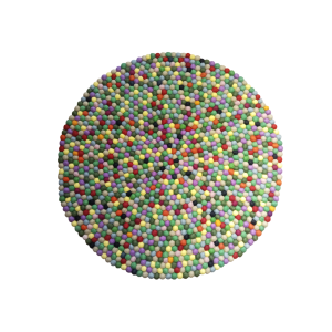 Green Color 100 Cm x 100 Cm Round Felt Ball Carpet For Home/Office