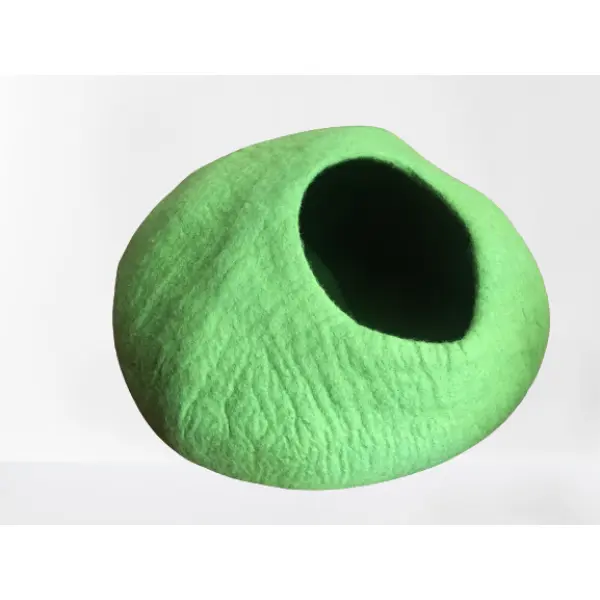 Green Color Felt Cat Cave, Cat Bed, Cat House, Pet Bed, Handmade 100% Wool for Cat & Kitten - Image 3