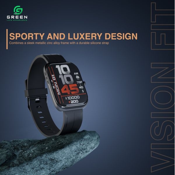 Green Combo Airbeat-520 Dual Mic ENC Earbuds & vision Fit metallic Smartwatch | 2.04" Super Amoled Display | BT Calling | IP68 | Nepali Language | BT V5.2 | 260mAh | 15 Days working | earbuds | 30H Of Playtime | IPX4 | Dual Mic | 6 Hours working - Image 3