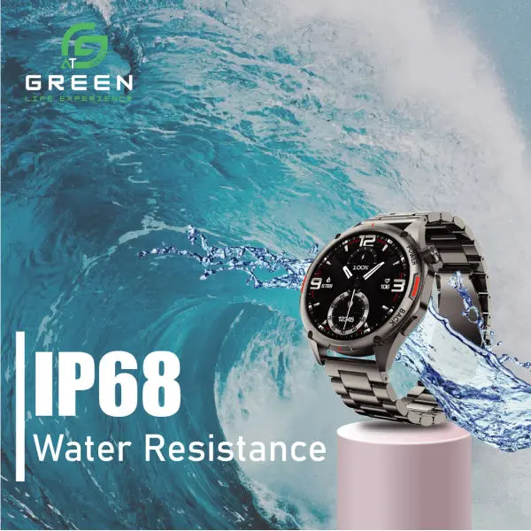 green Combo Orbit Pro Luxury Smart Watch & Leaf-161 True ENC Wireless Gaming Earbuds | 50 Hours | Quad Mic | Dual EQ Modes | BT Version 5.3 | 45ms Low Latency & 1.43" AMOLED Display | Metallic Body Steel & Leather Strap | 3D Watch Faces | BT Calling - Image 2