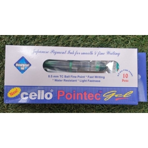 Green Gel Pen ( Cello Pointec Green Gel Ink Pen A set of 5 Pens) By Mitrata