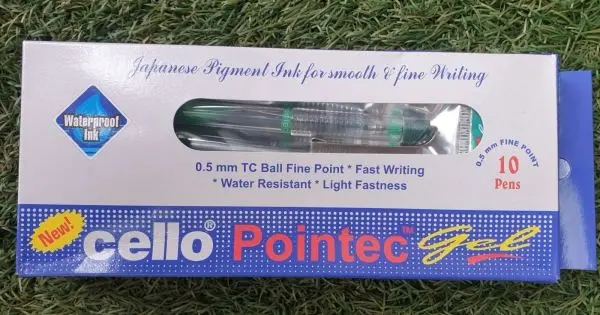 Green Gel Pen ( Cello Pointec Green Gel Ink Pen A set of 5 Pens) By Mitrata