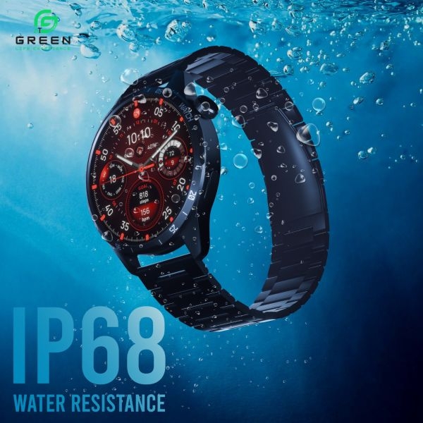 Green Orbit 2.0 AI Smartwatch In-Build DA GPT, 1.43" Super AMOLED Display IP68 Water Resistance 123+ Sports Modes BT Calling Metallic Body With Stainless Steel & Leather BT V5.3 250mAh Battery 30Days Standby Time AOD 1 Year Warranty - Image 4