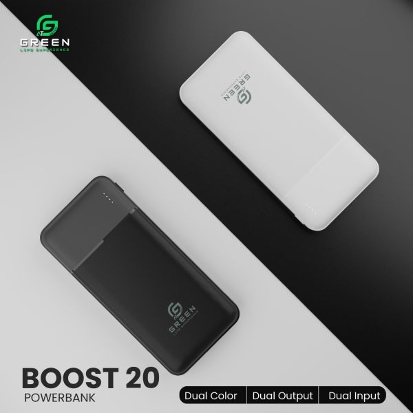 Green Power Boost | 20000mAh Fast Powerbank | 22.5W | PD Fast Charging | Six Months Warranty | QC 3.0 | Two Way Fast Charging | Triple Ports Output | Double Ports Input | Portable Powerbank | Black& White Colors - Image 3
