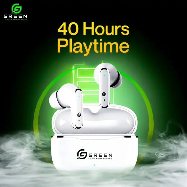 Green Pulse ANC (UP to 32 dB) Earbuds | 40 Hours | Quad Mic | App Support | BT Version 6.0 | 45ms Low Latency| IPX5 Water Resistance | ASAP Fast Charging | 12.4mm Driver For Deep Bass Wireless Earbuds | Type-c Charging - Image 3
