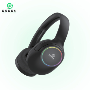 Green Rhythm Headphone | 40mm Driver | Foldable | 20 Hours Playtime | TF Slot | High Definition Sound Quality | Radio Switching | 150 Hours Of Standby Time | RGB Light Effect | 5.3 Bluetooth Version | 6 Months Warranty | Black