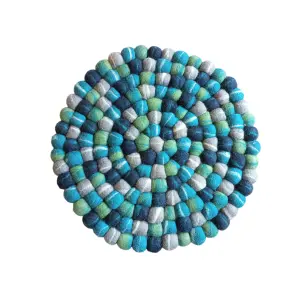 Green Taidai 30cm Round Felt Ball Mat
