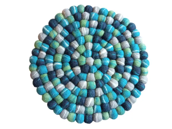 Green Taidai 30cm Round Felt Ball Mat