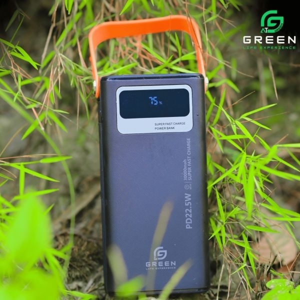 Green Thunder X4 Powerbank | 30000mAh PD Fast Charging | Removable Attach Wire | Emergency Flash Light | 22.5W | 7 Output Ports | 2 Input Ports | Two Way PD Fast Charging | Digital Display | QC 3.0 | Lithium polymer Large Capacity Battery | Portable - Image 2