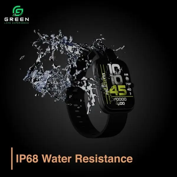 Green vision Fit metallic Smartwatch | 2.04" Super Amoled Display | Bluetooth Calling | IP68 Water Resistance | 100+ Sport mode | Nepali Language | Bluetooth V5.2 | 260mAh Battery Capacity | 15 Days Standby | Black& Sliver Colors| AOD | 1 Year Warranty - Image 4