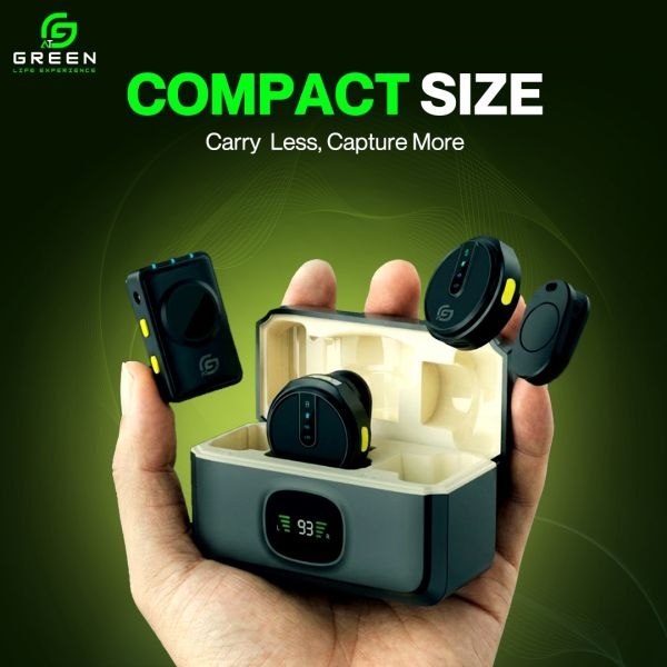 Green Vocal Core Pro Wireless ENC Mic | ProVocal™ Environmental Noise Reduction Technology | 48kHz Studio-Grade Audio | Dual Mic | 7 Hours Playtime | Ultra-Low Latency ≤20ms | 20m+ Wireless Range | Universal Compatibility – iOS, Android & Camera | Type-C - Image 4