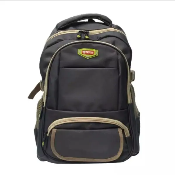Grey Casual Zippered Backpack (Unisex) - 24 - Image 2