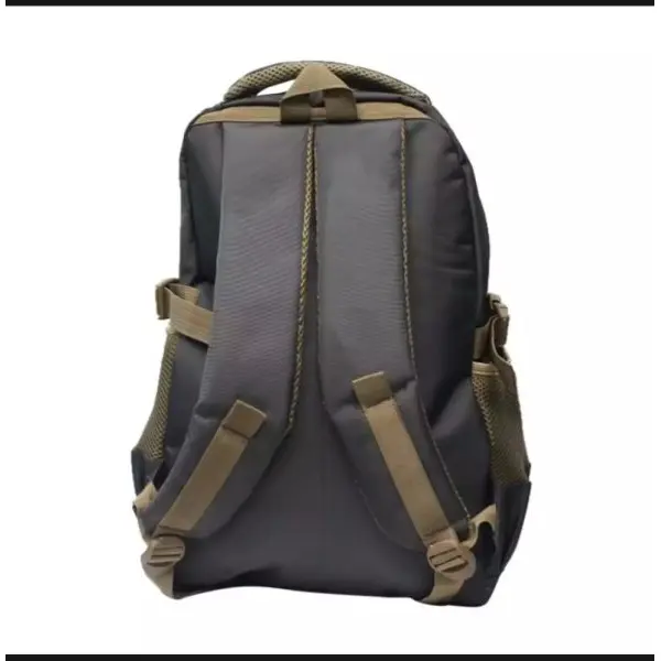 Grey Casual Zippered Backpack (Unisex) - 24 - Image 3