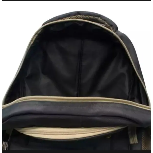 Grey Casual Zippered Backpack (Unisex) - 24 - Image 5