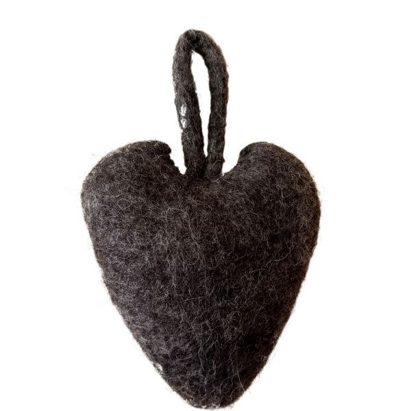 Grey Color Felt Handmade Heart Ornament, Home Décor, Christmas Décor - Image 3