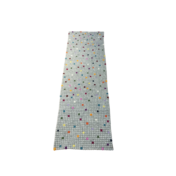 Grey With Multy Color 60 Cm x 180 Cm Felt Ball Carpet for Home/Office/Yoga Mat - Image 2