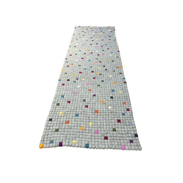 Grey With Multy Color 60 Cm x 180 Cm Felt Ball Carpet for Home/Office/Yoga Mat - Image 3