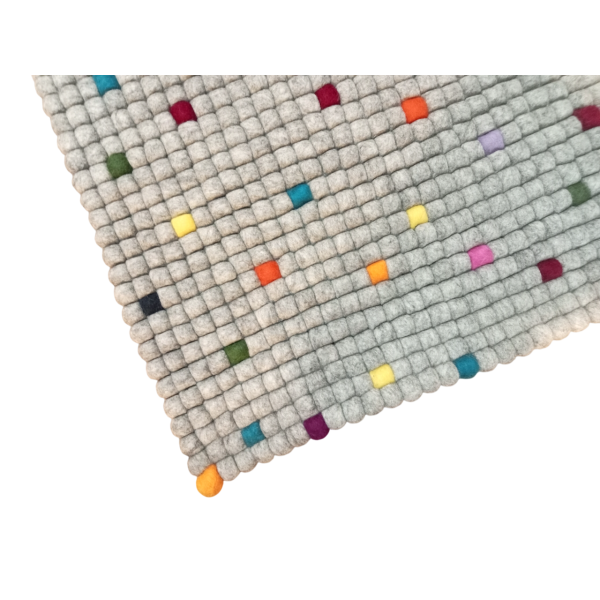Grey With Multy Color 60 Cm x 180 Cm Felt Ball Carpet for Home/Office/Yoga Mat - Image 4