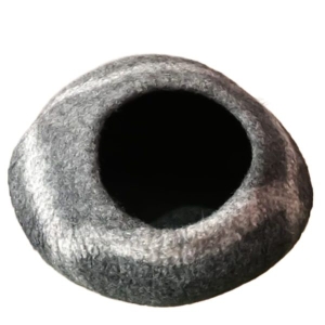 Grey With White Stripe Color Handmade Eco Friendly Felt Cat House
