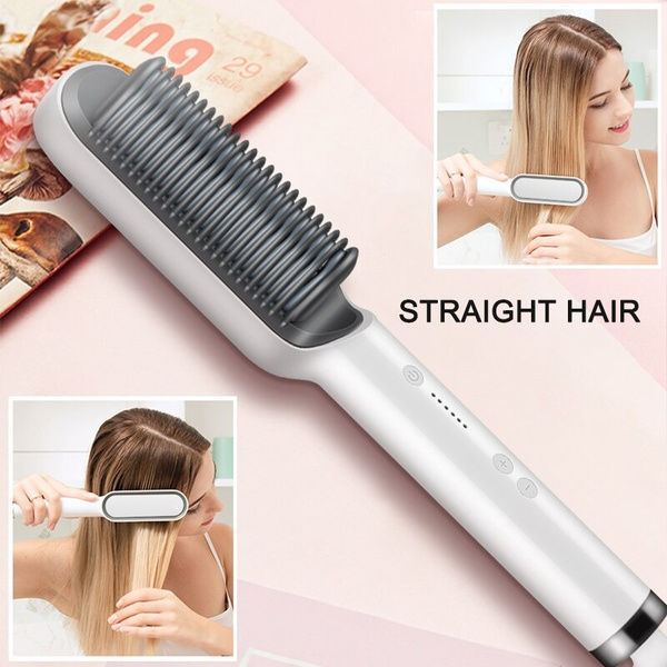 Hair Straightener Comb For Women & Men, Hair Styler, Machine Brush Heating Electric With Temperature Control - Image 2