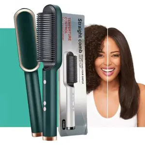 Hair Straightener Comb For Women & Men, Hair Styler, Machine Brush Heating Electric With Temperature Control