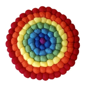 Hand Felted 14 Cm x 14 Cm Round Trivet-A Cozy Touch to your Table