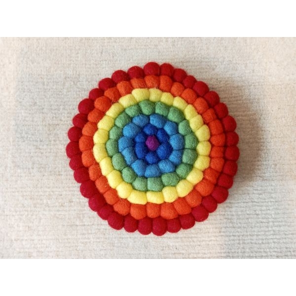 Hand Felted 14 Cm x 14 Cm Round Trivet-A Cozy Touch to your Table - Image 5