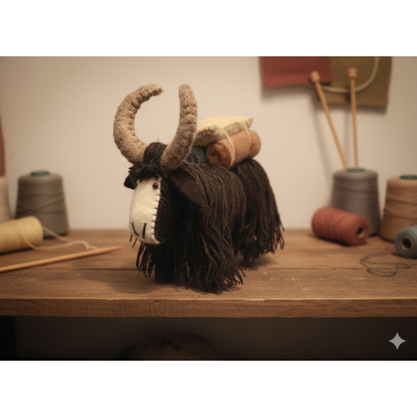 Hand Felted Eco-Friendly Yak For Decoration - Image 5
